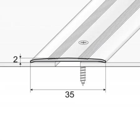 Anodised aluminium door floor bar edge trim threshold profile, 35 mm