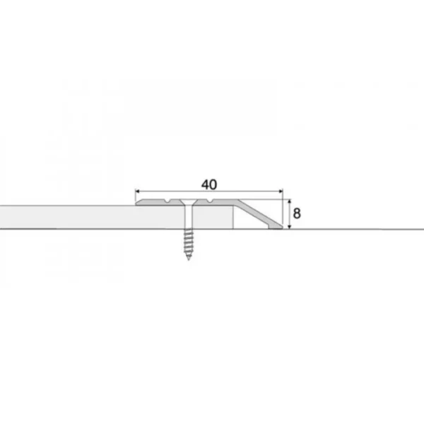 Drawing of anodised aluminium door floor bar edge trim threshold, 900×30 mm