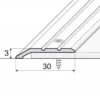 Drawing of anodised aluminium door floor bar edge trim threshold