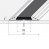 Drawing of anodised aluminium anti-slip door floor bar edge trim threshold profile, 50 mm