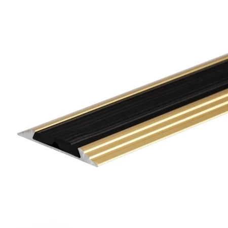 Gold anodised aluminium anti-slip door floor bar edge trim threshold profile, 50 mm