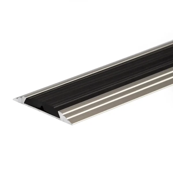 Inox anodised aluminium anti-slip door floor bar edge trim threshold profile, 50 mm