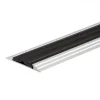 Silver anodised aluminium anti-slip door floor bar edge trim threshold profile, 50 mm