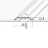 Drawing of anodised aluminium door floor bar edge trim threshold, 25 mm