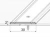 Drawing of flat anodised aluminium door floor edging bar strip trim threshold