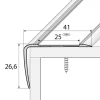 Dimensions of anodised aluminium anti-slip stair edge nosing trim, A44