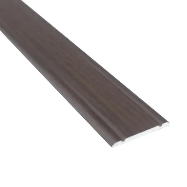 Aluminium flat door threshold strip, 30 mm, A02, wood effect