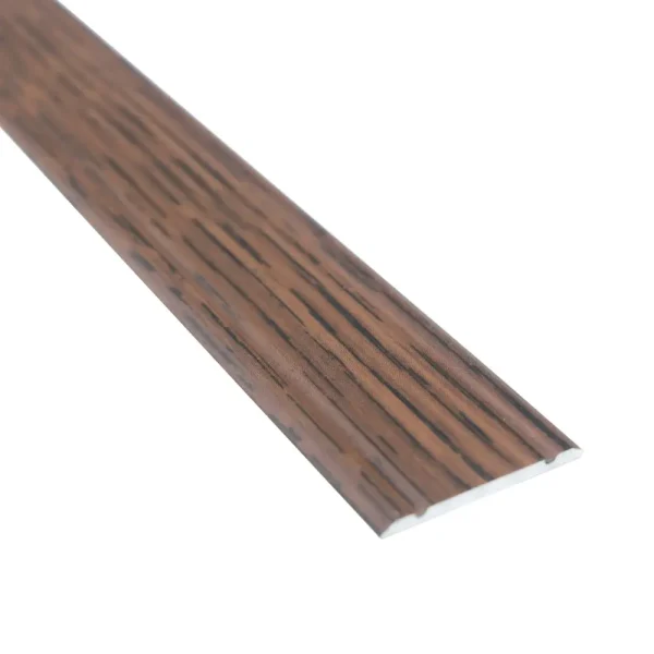 Aluminium flat door threshold strip, 30 mm, A02, wood effect