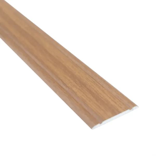 Aluminium flat door threshold strip, 30 mm, A02, wood effect