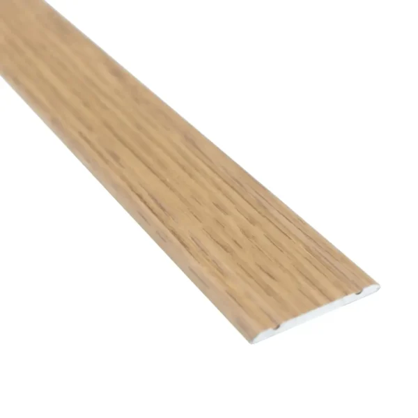 Aluminium flat door threshold strip, 30 mm, A02, wood effect