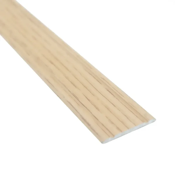 Aluminium flat door threshold strip, 30 mm, A02, wood effect