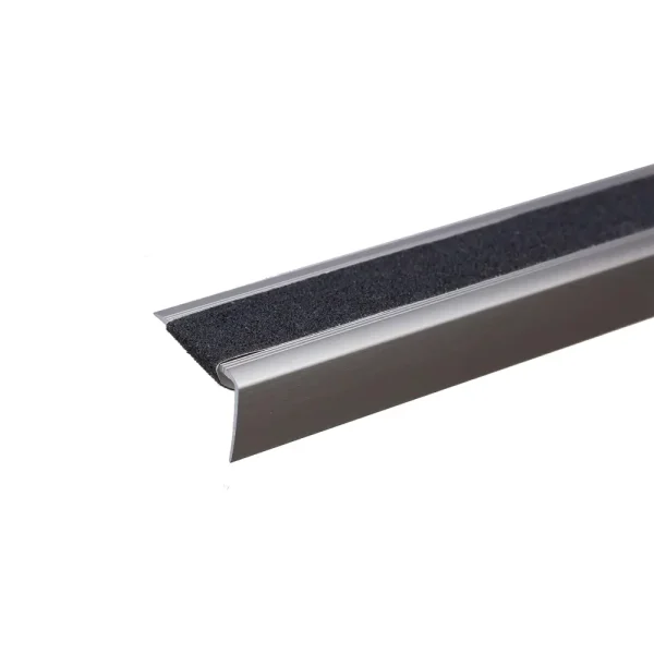 Inox anodised aluminium anti-slip stair edge nosing trim, 41 mm x 266 mm, A44