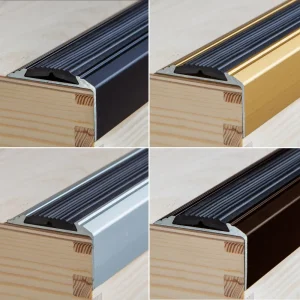 Anodised Aluminium Anti Non Slip Stair Edge Nosing Trim 46mm x 30mm