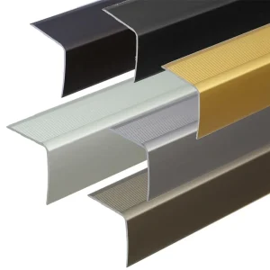 Anodised aluminium anti-slip stair edge nosing trim, 900 mm x 35 mm x 35 mm, A41