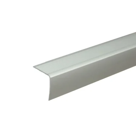 Silver anodised aluminium anti-slip stair edge nosing trim, 900 mm x 35 mm x 35 mm, A41