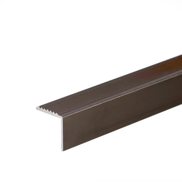 Brown anodised aluminium anti-slip stair edge nosing trim, A30