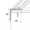 Anodised Aluminium Anti-Non Slip Stair Edge Nosing Trim A30 drawing