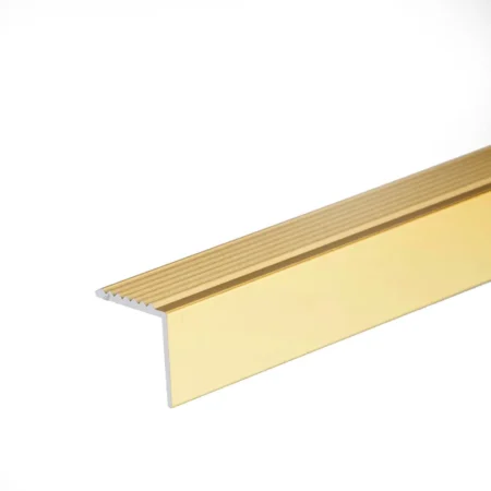 Gold anodised aluminium anti-slip stair edge nosing trim, A30