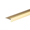 Gold anodised aluminium carpet edge ending profile cover strip floor bar trim, 8 mm x 9 mm