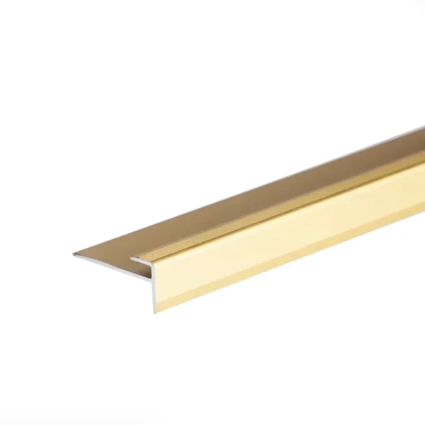 Gold anodised aluminium carpet edge ending profile cover strip floor bar trim, 8 mm x 9 mm