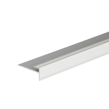 Silver anodised aluminium carpet edge ending profile cover strip floor bar trim, 8 mm x 9 mm