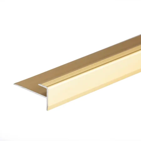 Gold anodised aluminium carpet edge nosing profile cover strip door floor bar trim, 14 mm x 8 mm