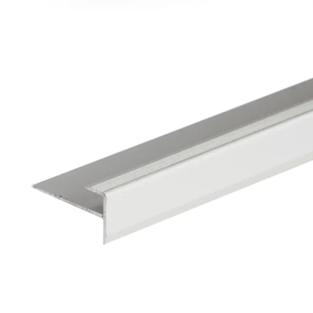 Silver anodised aluminium carpet edge nosing profile cover strip door floor bar trim, 14 mm x 8 mm