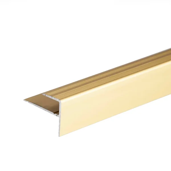 Gold anodised aluminium carpet edge nosing profile cover strip door floor bar trim, 23 mm x 16 mm