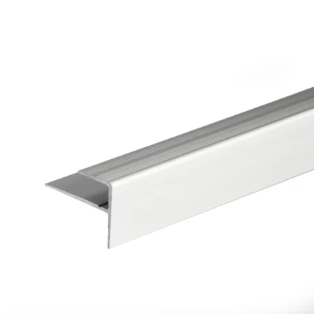 Silver anodised aluminium carpet edge nosing profile cover strip door floor bar trim, 23 mm x 16 mm