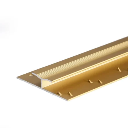 Gold anodised aluminium dual edge carpet profile cover strip door floor bar trim, 20mm