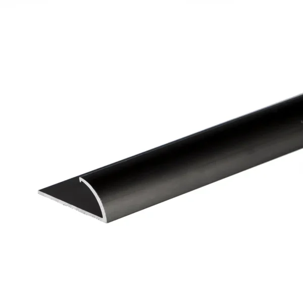 Black anodised aluminium single edge carpet profile cover strip door floor bar trim, 10 mm