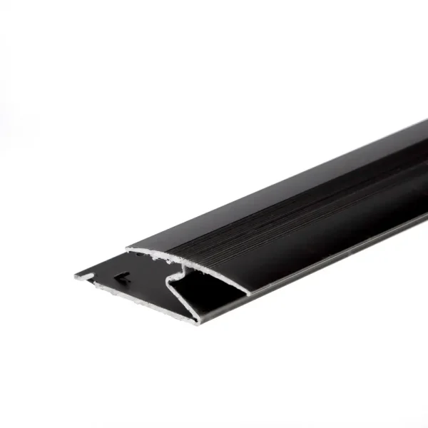 Black anodised aluminium Z-edge carpet profile door floor bar trim, 35 mm