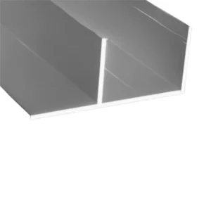 Anodised aluminium F-shape section bar