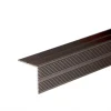 Brown anodised aluminium stair nosing edging anti-slip corner edge trim bar, 35 mm