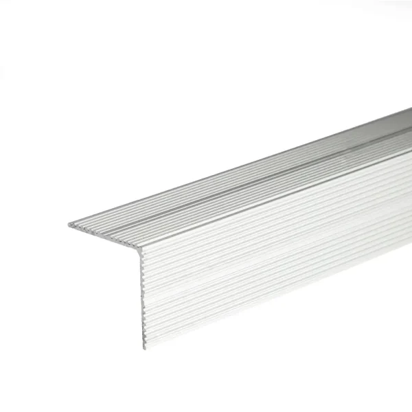 Silver anodised aluminium stair nosing edging anti-slip corner edge trim bar, 35 mm