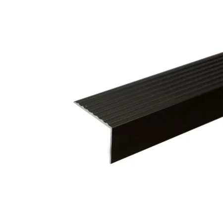 Brown anodised aluminium stair nosing edging anti-slip corner edge trim bar, 65 mm x 42 mm, A32