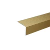 Gold anodised aluminium stair nosing edging anti-slip corner edge trim bar, 65 mm x 42 mm, A32