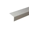 Silver anodised aluminium stair nosing edging anti-slip corner edge trim bar, 65 mm x 42 mm, A32