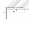 Drawing of anodised aluminium stair nosing edging anti-slip corner edge trim bar, 650 mm x 420 mm