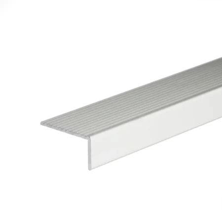 Silver anodised aluminium stair nosing edging anti-slip corner edge trim bar, 650 mm x 420 mm