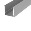 Channel C shape section grooved bar, B60, silver, 100 mm