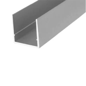 Channel C shape section grooved bar, B60, silver, 100 mm