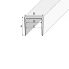 Drawing of channel C shape section grooved bar, B60, silver, 1000 mm