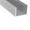 Channel C shape section grooved bar, B80, silver, 1000 mm