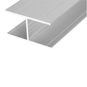 Channel H shape section grooved bar, B83, silver, 1000 mm x 20 mm x 40 mm