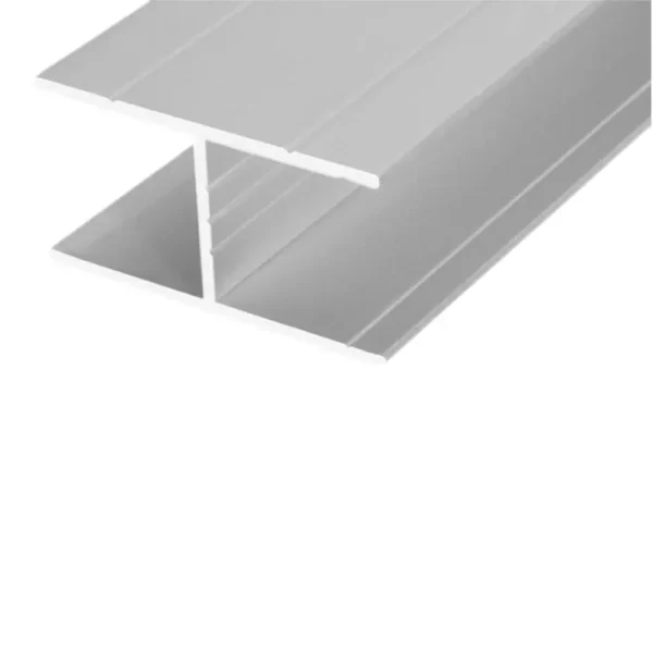 Channel H shape section grooved bar, B83, silver, 1000 mm x 20 mm x 40 mm