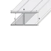 Drawing of channel H shape section grooved bar, B83, silver, 1000 mm x 20 mm x 40 mm