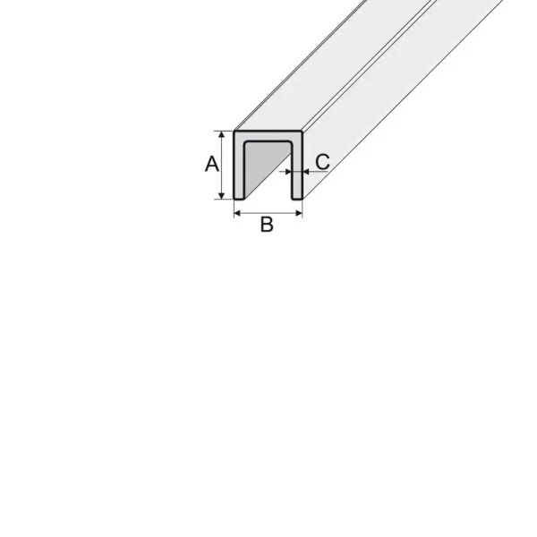 Drawing of equal sided channel C-shape section bar, B30