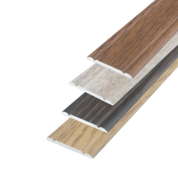 Flat self-adhesive wood effect aluminium door floor edging bar strip trim threshold, A02