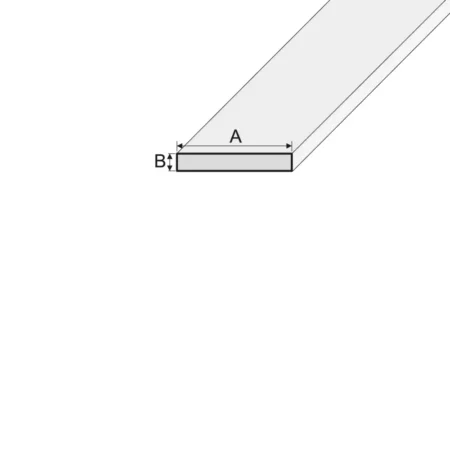 Drawing of flat shape section bar, B00, 1000 mm x 15 mm